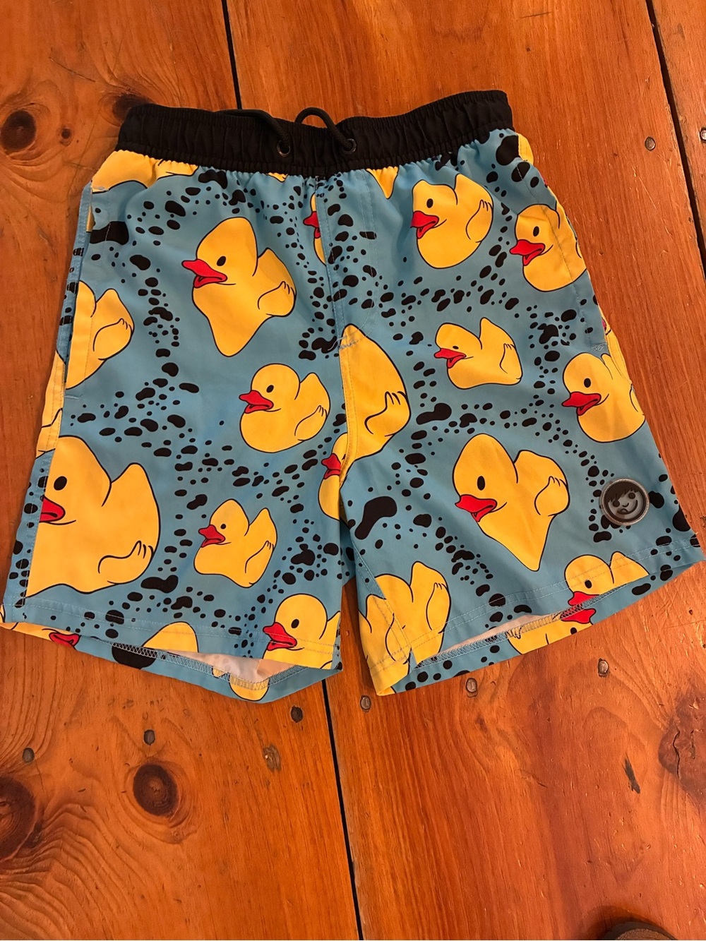 Neff Rubber Ducky Hot Tub Duck Blue Swim Trunks Board Shorts Youth Boys Small